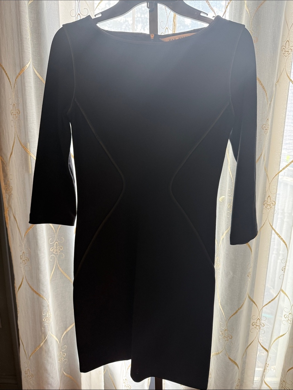 Max Studio Black Long Sleeve Sheath Dress